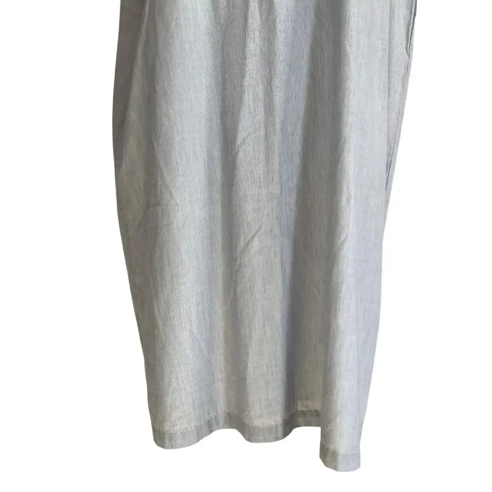 NWT Loft Blue White Stripe Crochet Lace Pinafore Old Money Dress Size Large - Picture 10 of 16